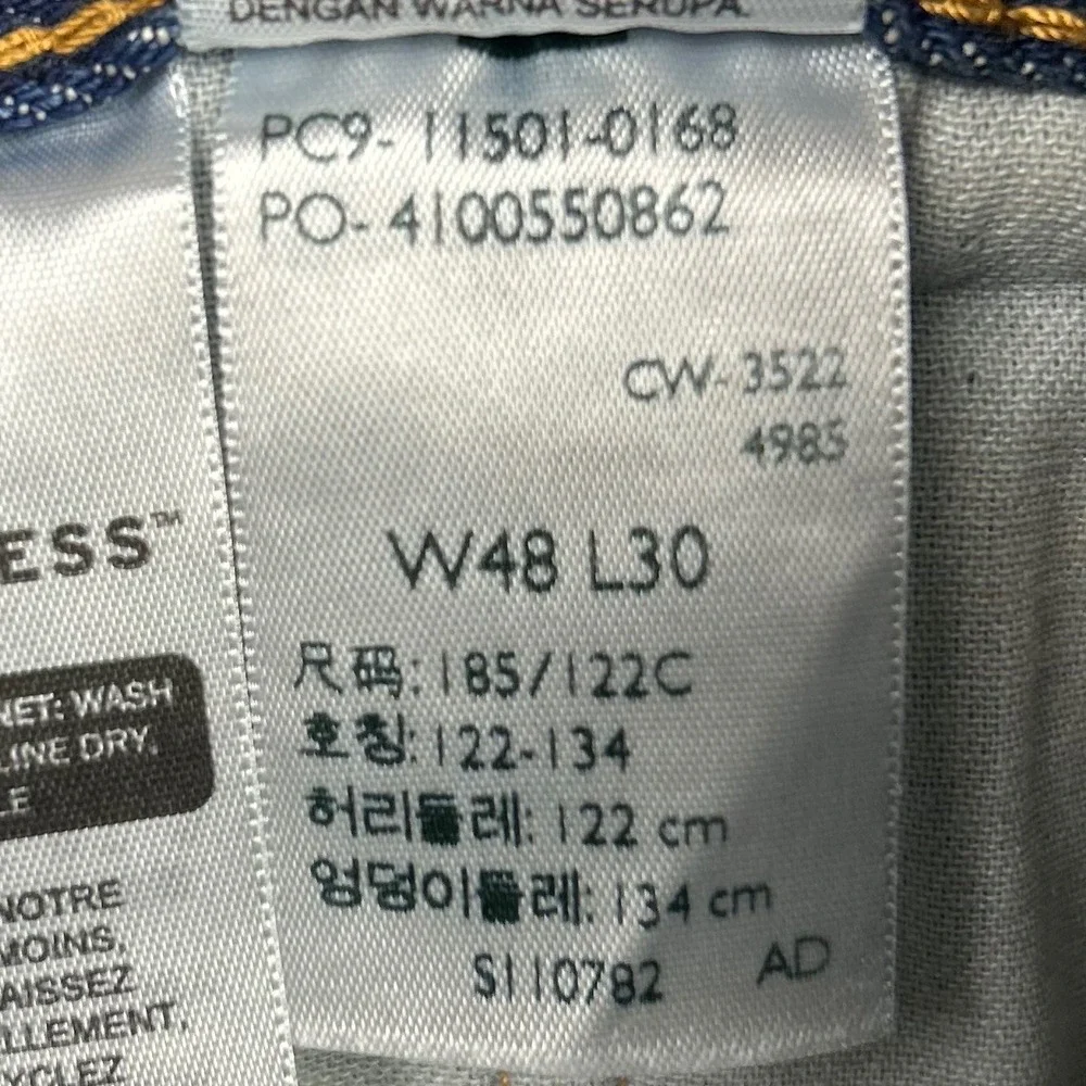 Levi's 501 Jeans Mens 48x30 Blue Distressed 150th Anniversary Button Fly Denim